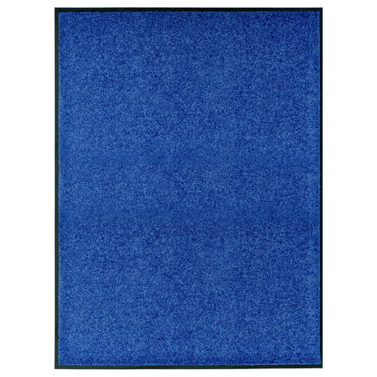 Tapete de porta lavável 90x120 cm azul