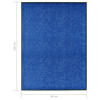 Tapete de porta lavável 90x120 cm azul