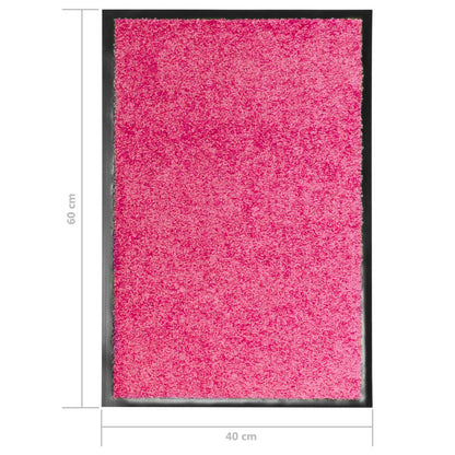 Tapete de porta lavável 40x60 cm rosa