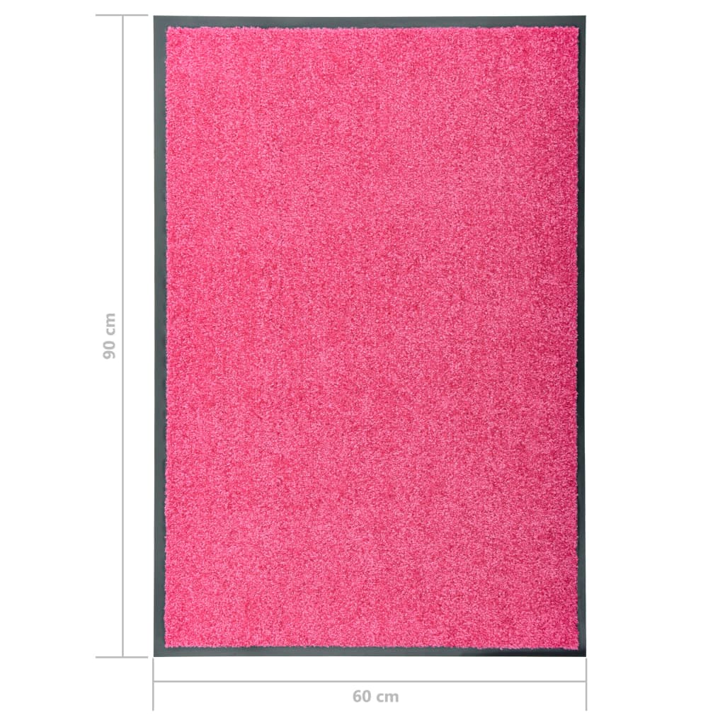 Tapete de porta lavável 60x90 cm rosa