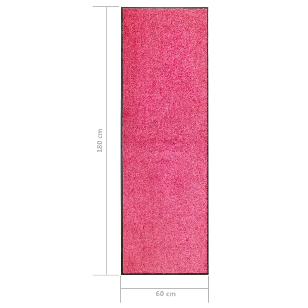 Tapete de porta lavável 60x180 cm rosa