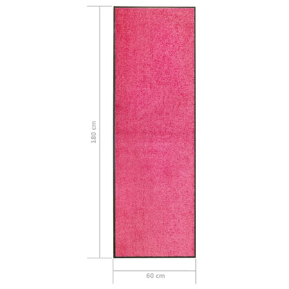 Tapete de porta lavável 60x180 cm rosa