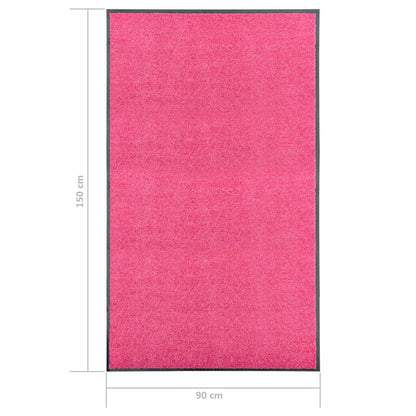 Tapete de porta lavável 90x150 cm rosa