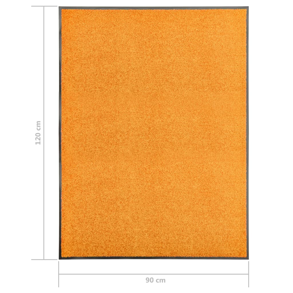 Tapete de porta lavável 90x120 cm laranja
