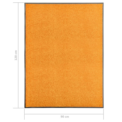 Tapete de porta lavável 90x120 cm laranja