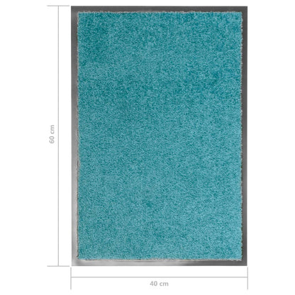 Tapete de porta lavável 40x60 cm azul ciano