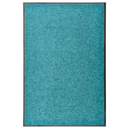 Tapete de porta lavável 60x90 cm azul ciano