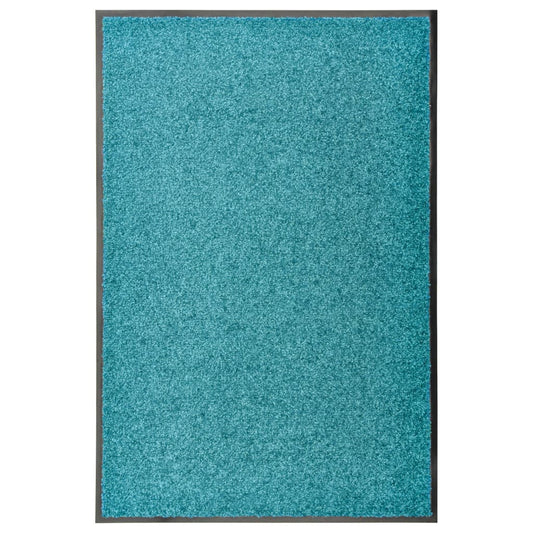 Tapete de porta lavável 60x90 cm azul ciano