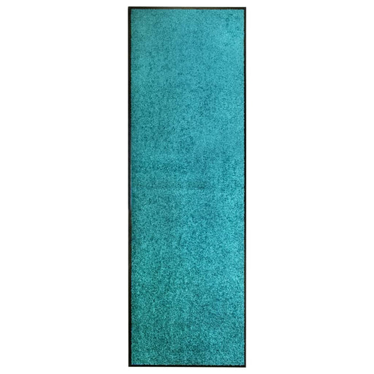 Tapete de porta lavável 60x180 cm azul ciano