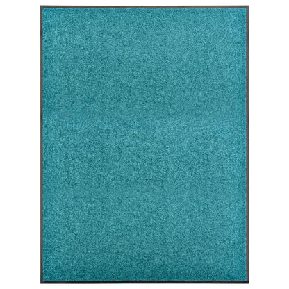 Tapete de porta lavável 90x120 cm azul ciano