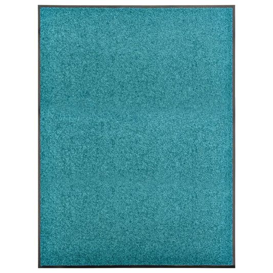 Tapete de porta lavável 90x120 cm azul ciano