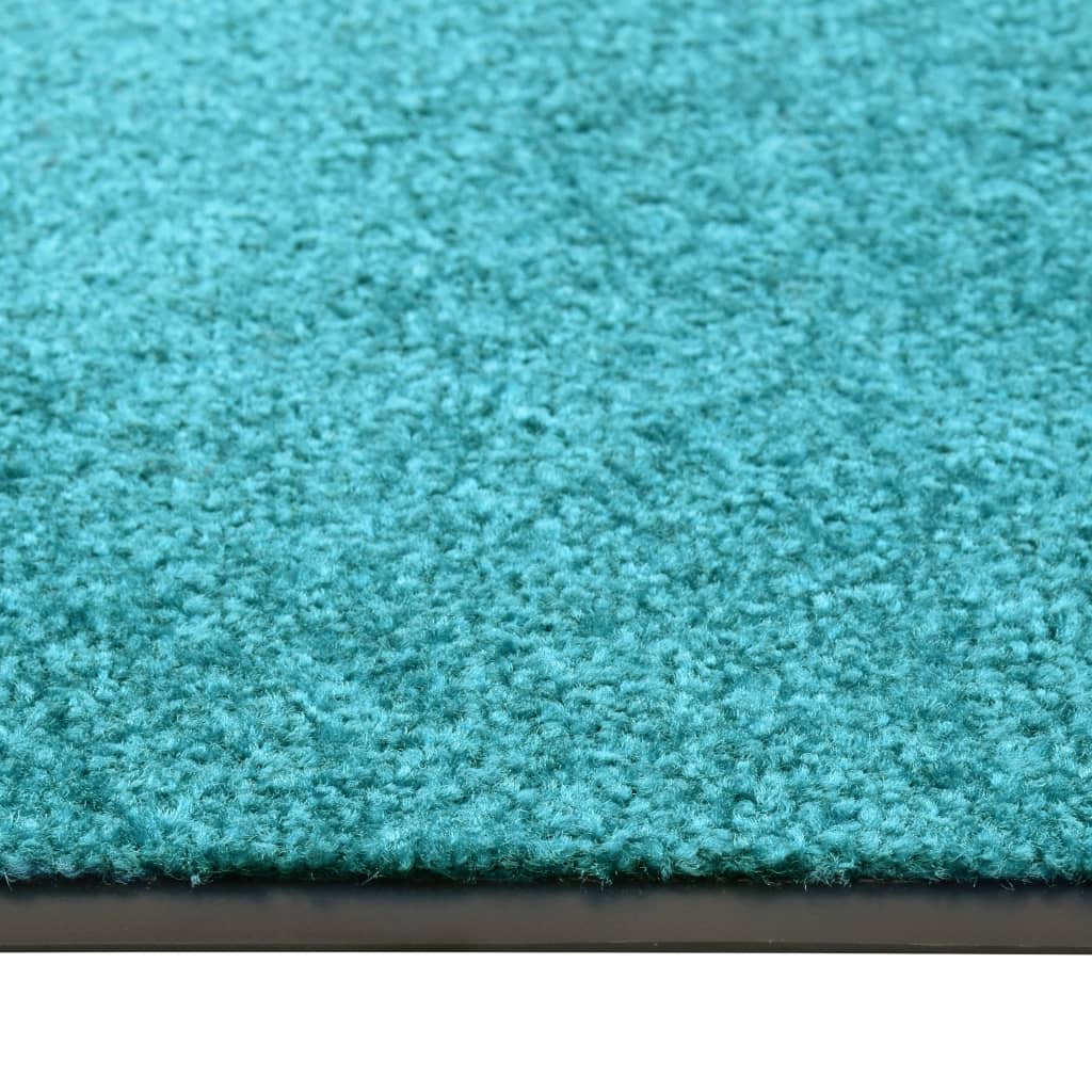 Tapete de porta lavável 90x120 cm azul ciano
