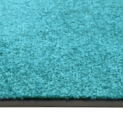 Tapete de porta lavável 90x150 cm azul ciano