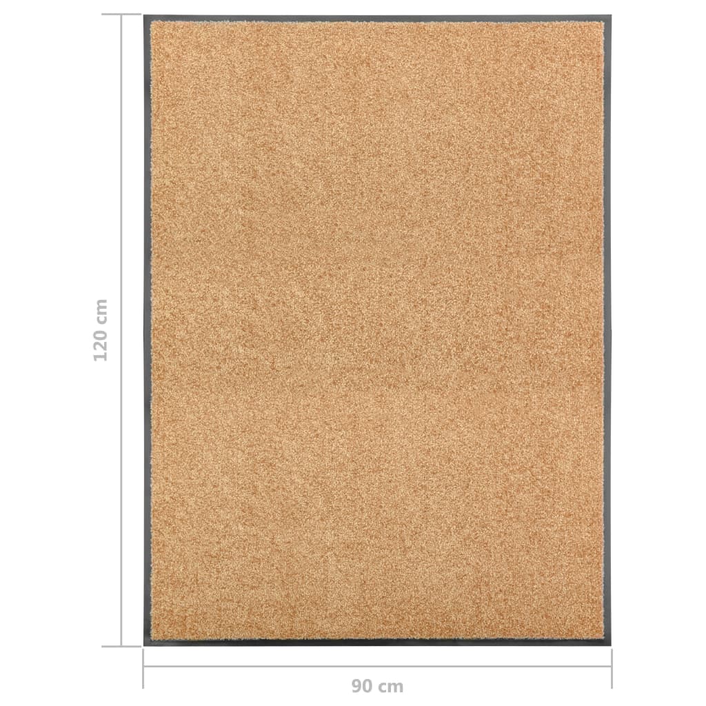 Tapete de porta lavável 90x120 cm creme