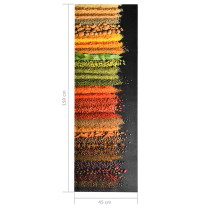 Tapete de cozinha lavável com design especiarias 45x150 cm