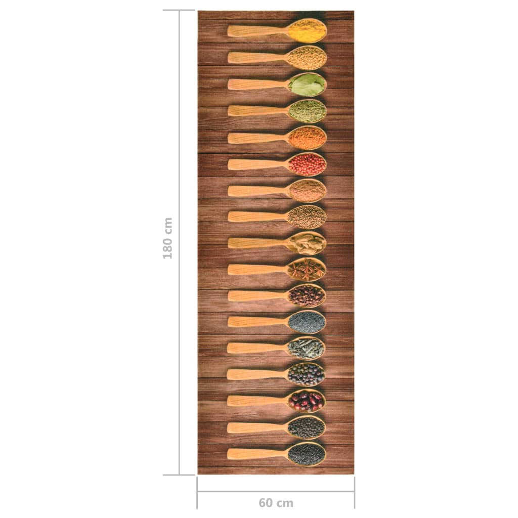 Tapete de cozinha lavável com design de colheres 60x180 cm