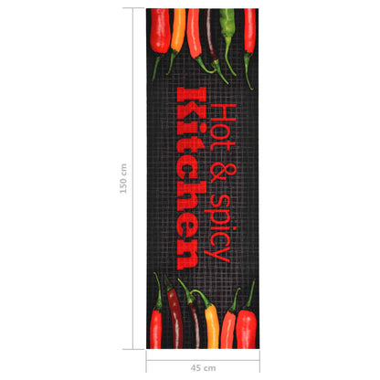 Tapete de cozinha lavável com design Hot&Spicy 45x150 cm