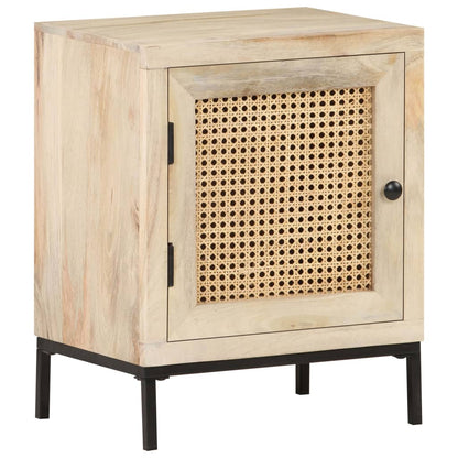 Mesa de cabeceira 40x30x50cm mangueira maciça/palhinha natural