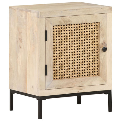 Mesa de cabeceira 40x30x50cm mangueira maciça/palhinha natural