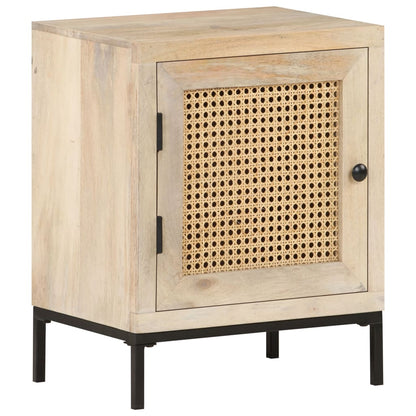 Mesa de cabeceira 40x30x50cm mangueira maciça/palhinha natural
