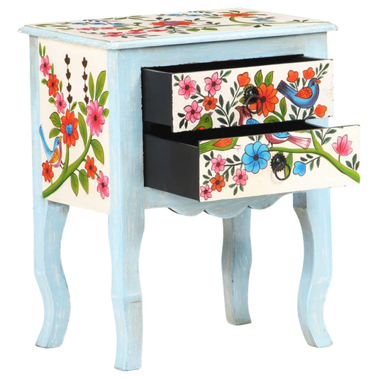 Mesa de cabeceira pintada à mão 40x30x50 cm mangueira maciça
