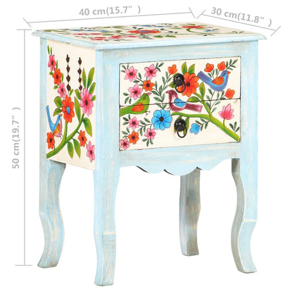 Mesa de cabeceira pintada à mão 40x30x50 cm mangueira maciça