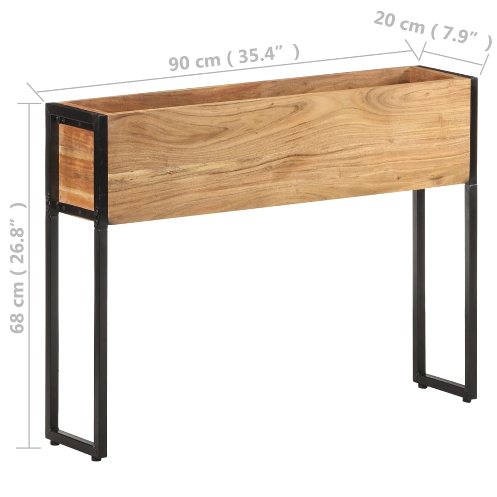 Vaso/floreira 90x20x68 cm madeira de acácia maciça