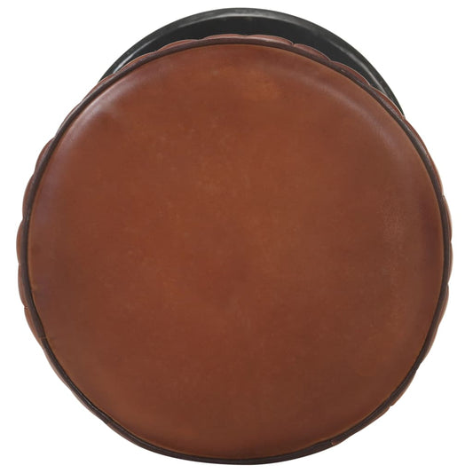 Banco de bar couro genuíno castanho