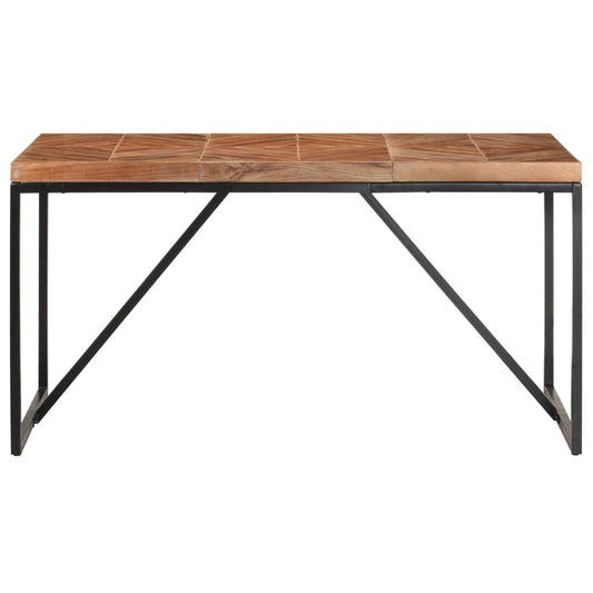 Mesa de jantar 140x70x76 cm madeira acácia maciça e mangueira