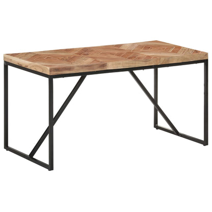 Mesa de jantar 140x70x76 cm madeira acácia maciça e mangueira