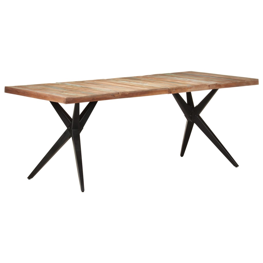 Mesa de jantar 200x90x76 cm madeira recuperada maciça