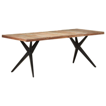 Mesa de jantar 200x90x76 cm madeira recuperada maciça