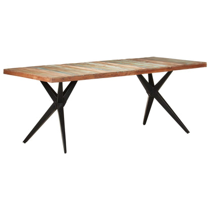 Mesa de jantar 200x90x76 cm madeira recuperada maciça