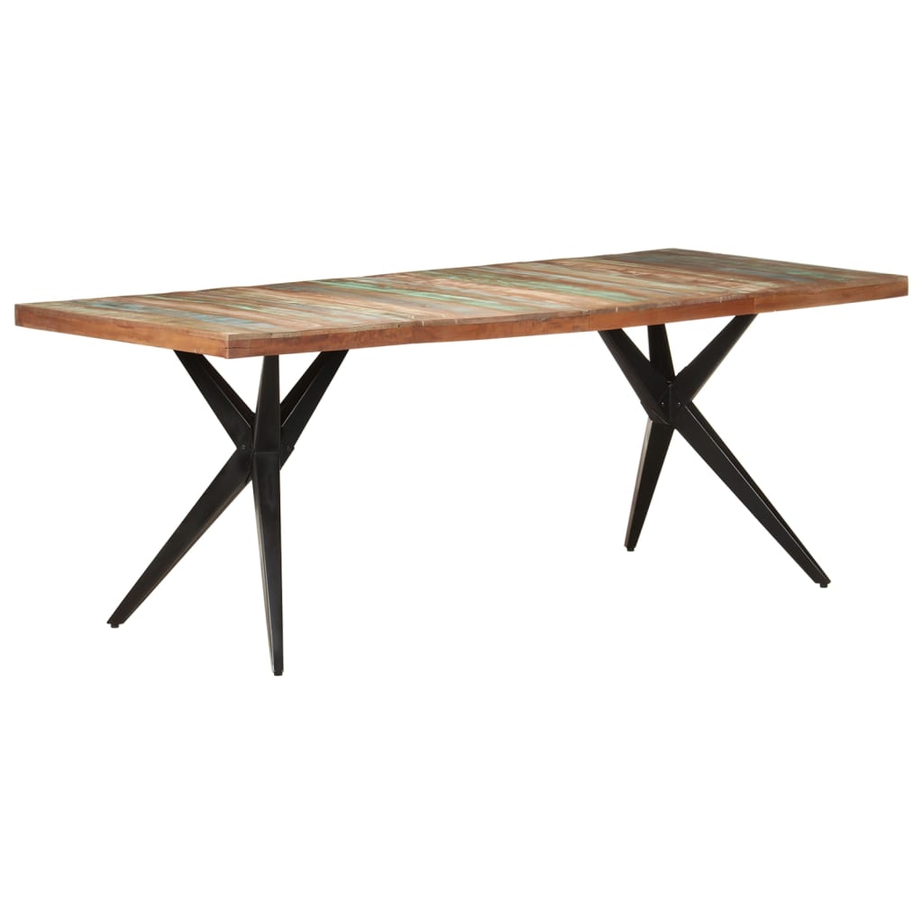 Mesa de jantar 200x90x76 cm madeira recuperada maciça