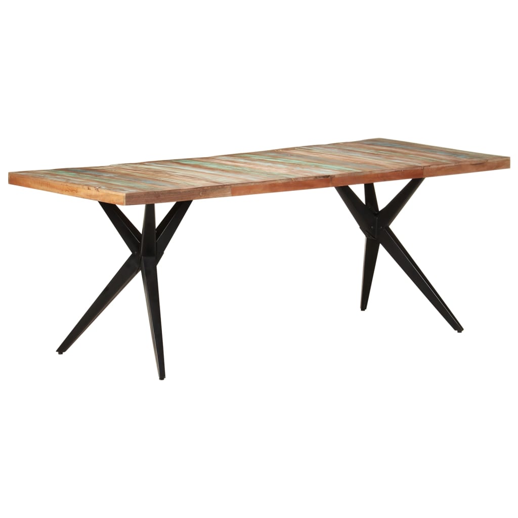 Mesa de jantar 200x90x76 cm madeira recuperada maciça