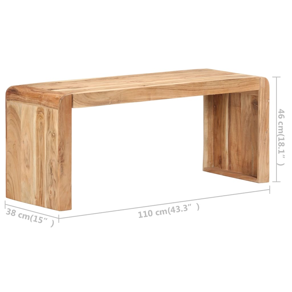 Banco 110x38x46 cm madeira de acácia maciça