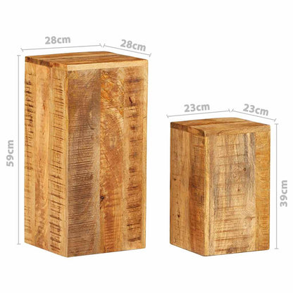 Suportes para plantas 2 pcs madeira de mangueira maciça