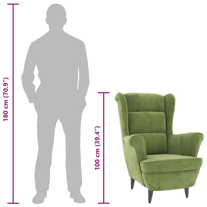 Poltrona em veludo verde-claro