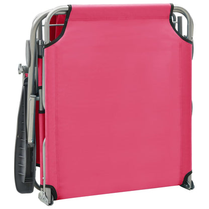 Espreguiçadeira com toldo aço rosa