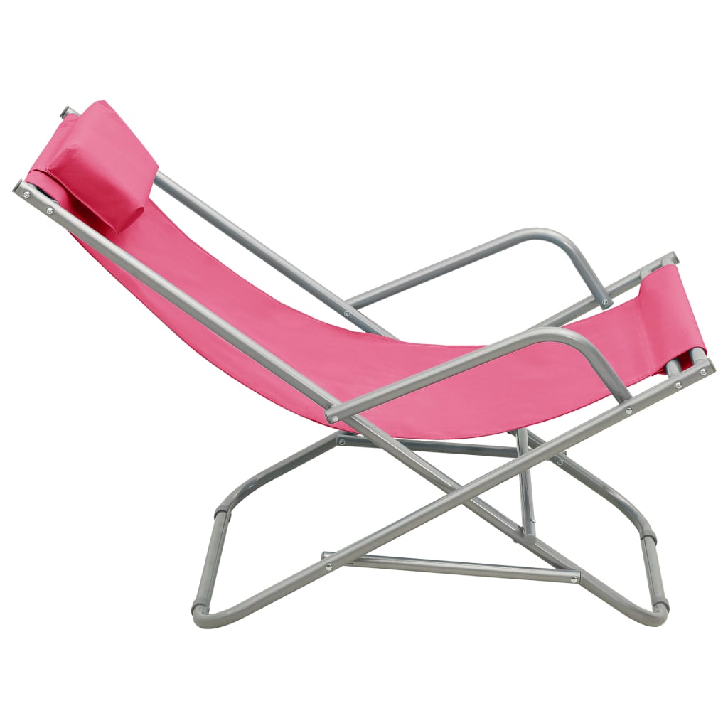Cadeiras de baloiço 2 pcs aço rosa