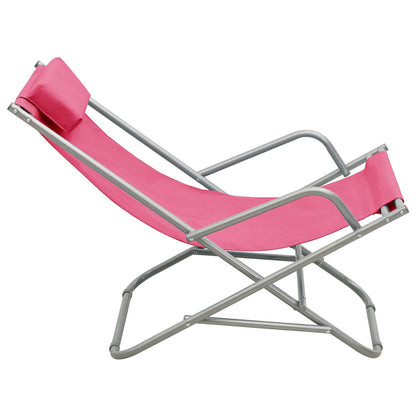Cadeiras de baloiço 2 pcs aço rosa
