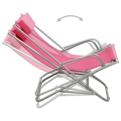 Cadeiras de baloiço 2 pcs aço rosa