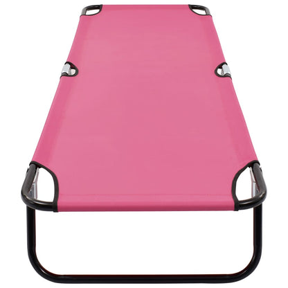 Espreguiçadeira dobrável aço rosa