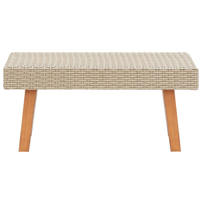Mesa de centro para jardim vime PE bege