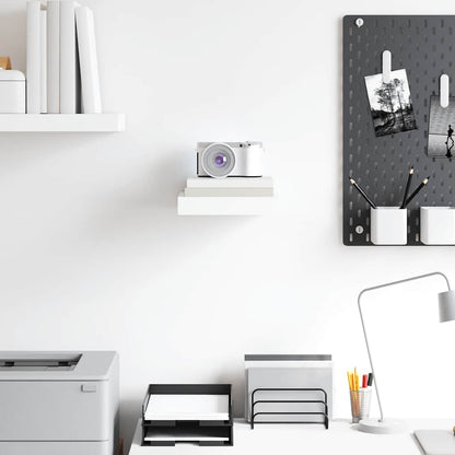 Prateleira parede suspensa 23x23,5x3,8 cm MDF branco brilhante