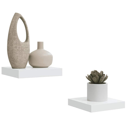 Prateleiras de parede suspensas 2 pcs 23x23,5x3,8cm MDF branco