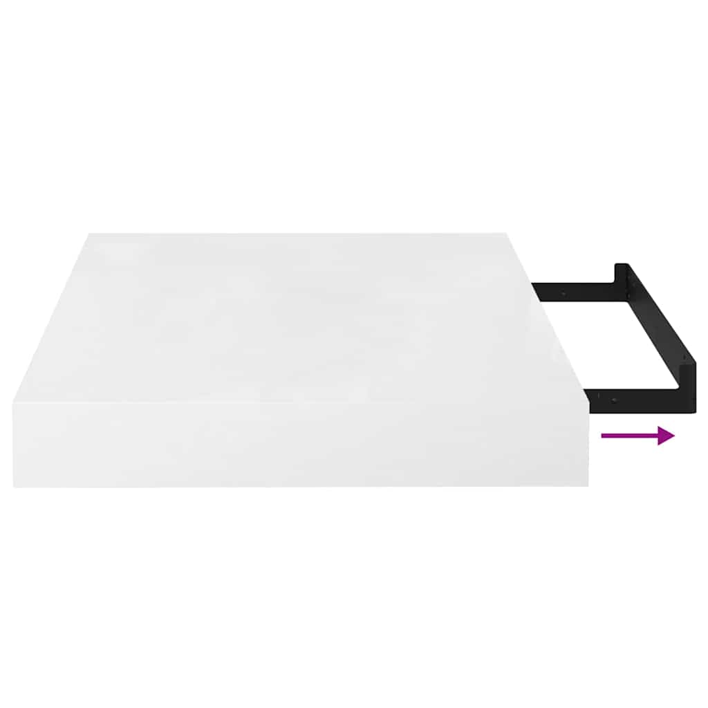 Prateleira de parede suspensa 40x23x3,8 cm MDF branco