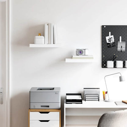 Prateleiras de parede suspensas 2 pcs 40x23x3,8cm MDF branco