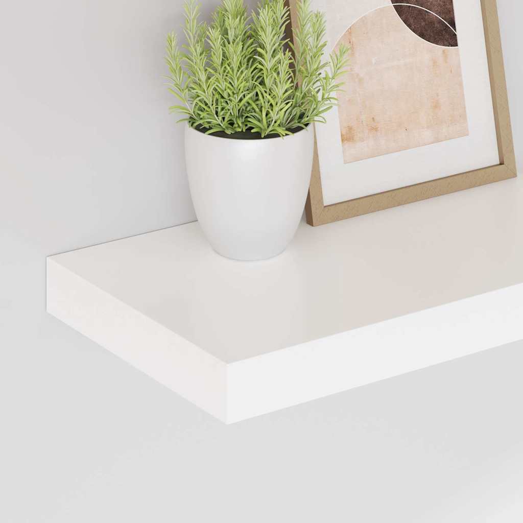 Prateleiras de parede suspensas 2 pcs 40x23x3,8cm MDF branco
