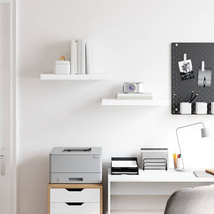 Prateleiras de parede suspensas 2 pcs 50x23x3,8cm MDF branco